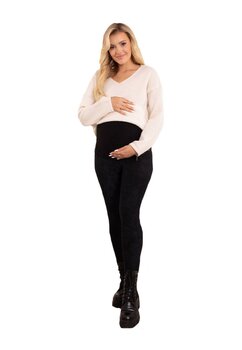 Colanti gravide, flausati, 96% bumbac, Mara, negru