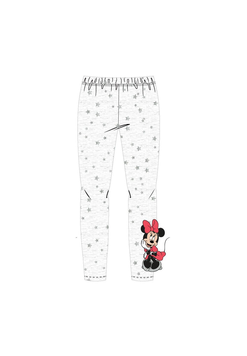Colanti Minnie Mouse , gri cu stelute argintii