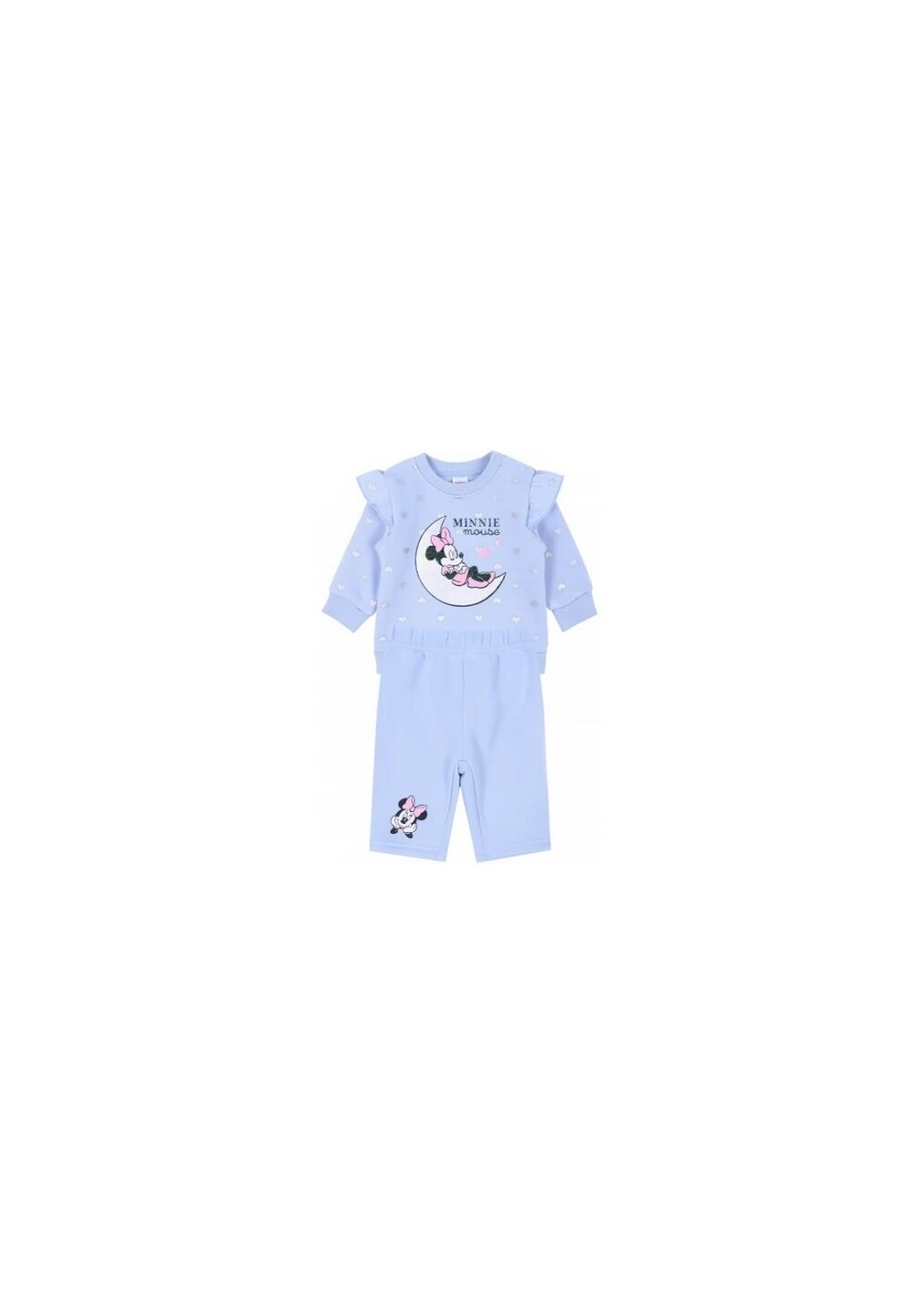 Compleu bebe, Minnie, albastru cu inimioare