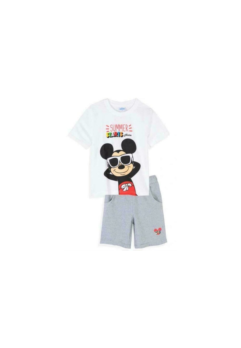 Compleu Mickey, Summer Starts Here, alb cu gri