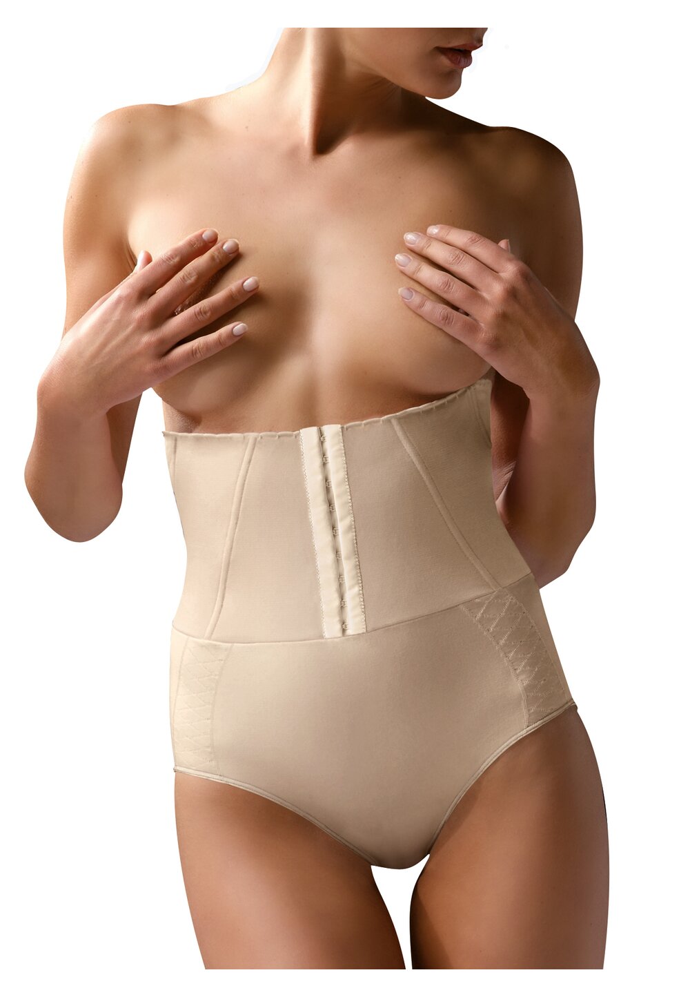 Chilot cu corset, ControlBody, compresie mare, crem