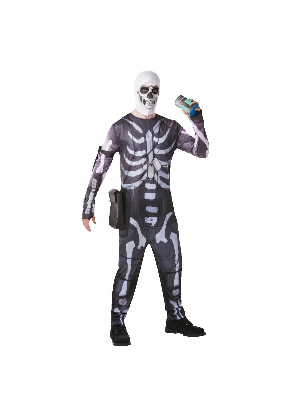 Costum adulti, poliester, Fortnite, gri