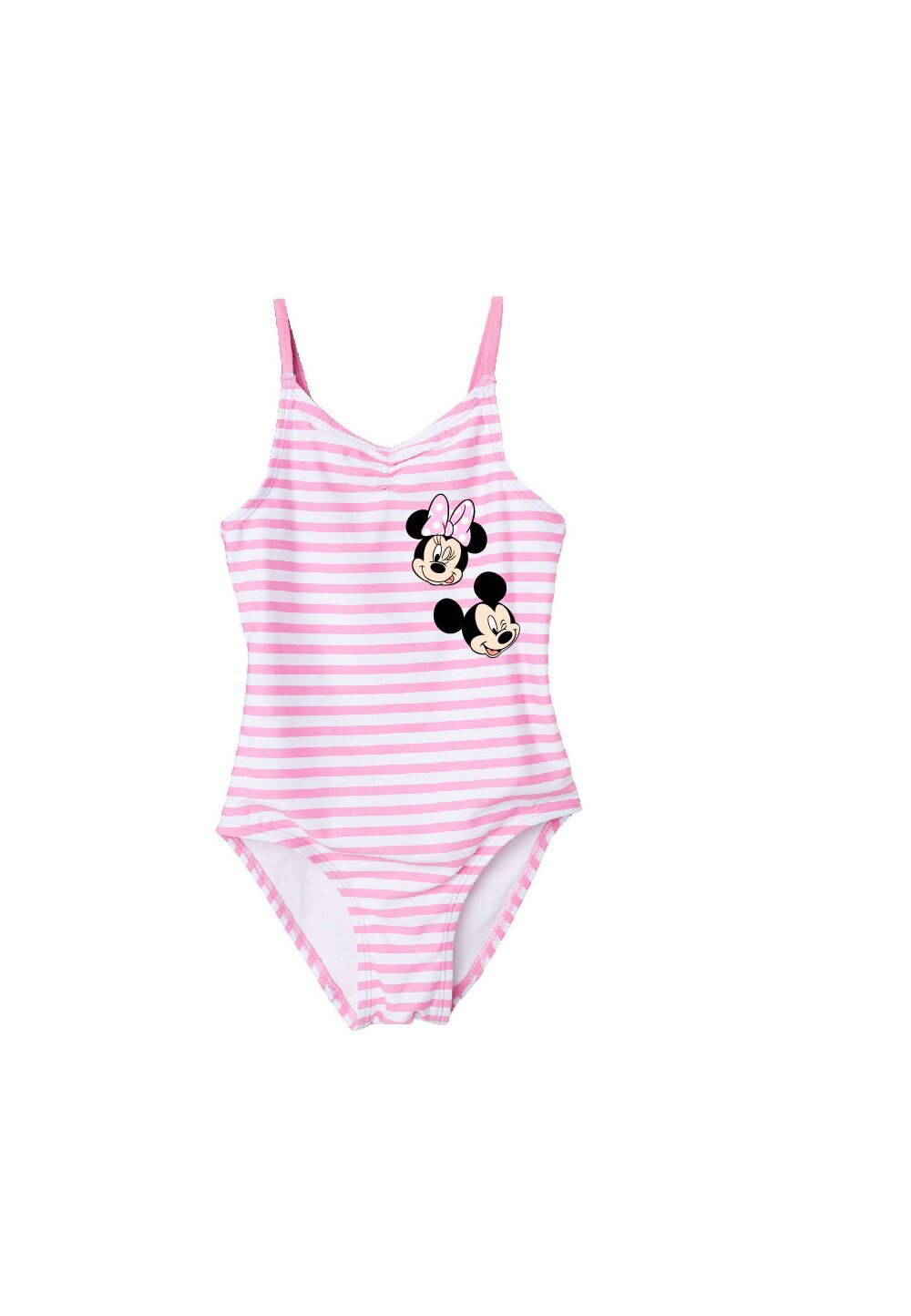 Costum de baie, intreg, Minnie&Mickey, roz cu dungi