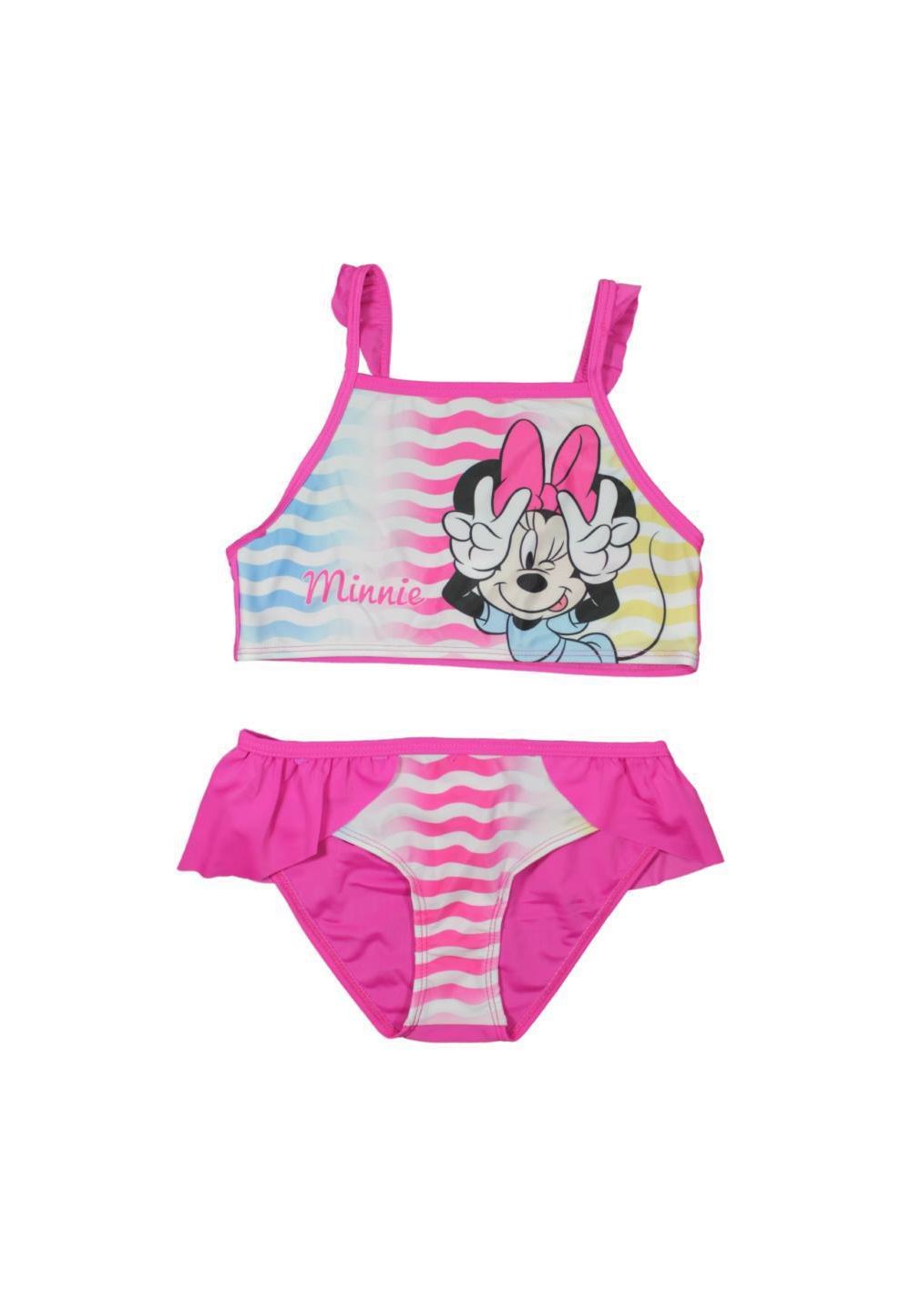 Costum de baie, roz cu dungi, Minnie Mouse