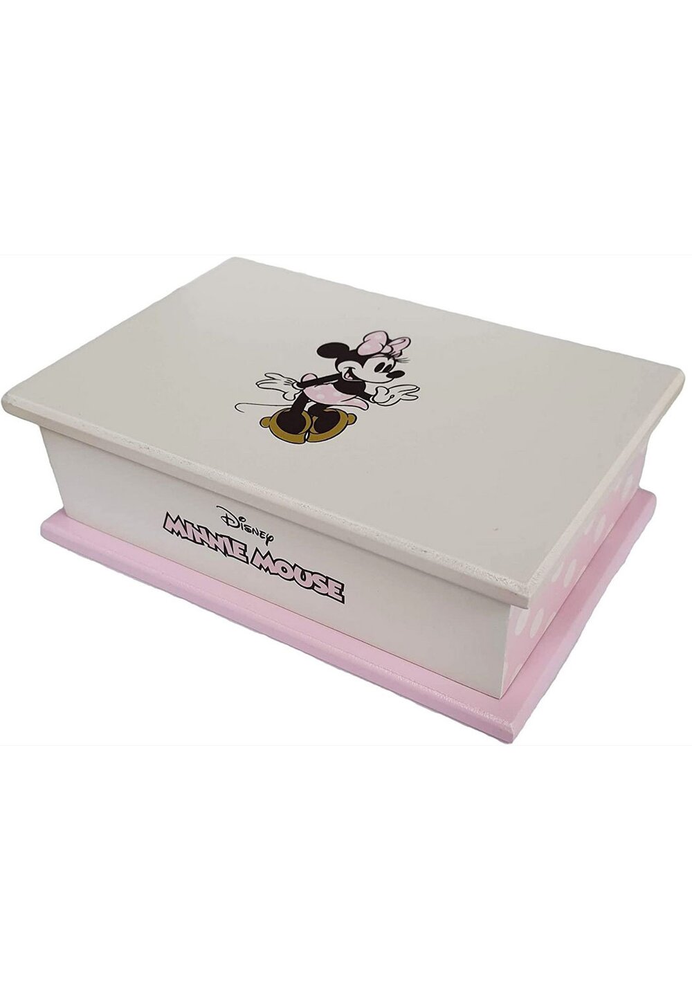 Cutie de bijuterii, din lemn, Minnie Mouse, roz