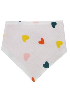 Esarfa tip baveta, muselina, doua fete, Colorful hearts