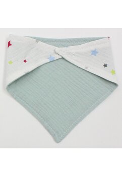 Esarfa tip baveta, muselina, doua fete, Stelute colorate