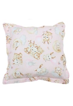 Fata de perna, Prichindel, bumbac, caprioara, roz, 40x40cm