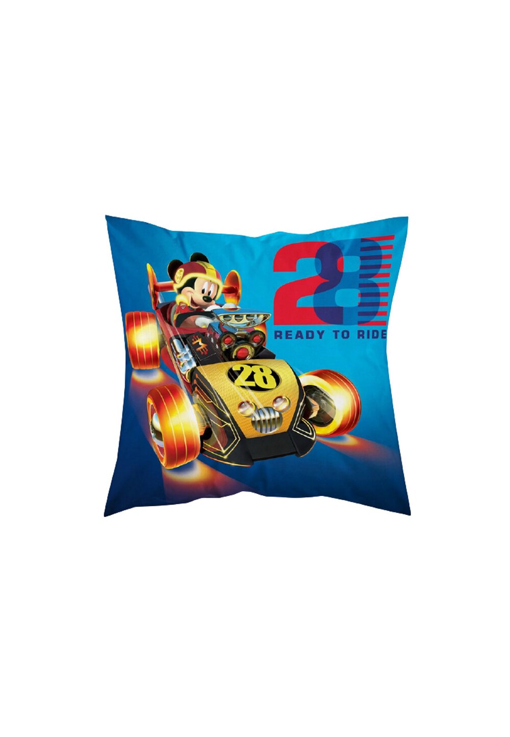 Fata perna, Mickey, Ready to ride, albastra, 40x40cm