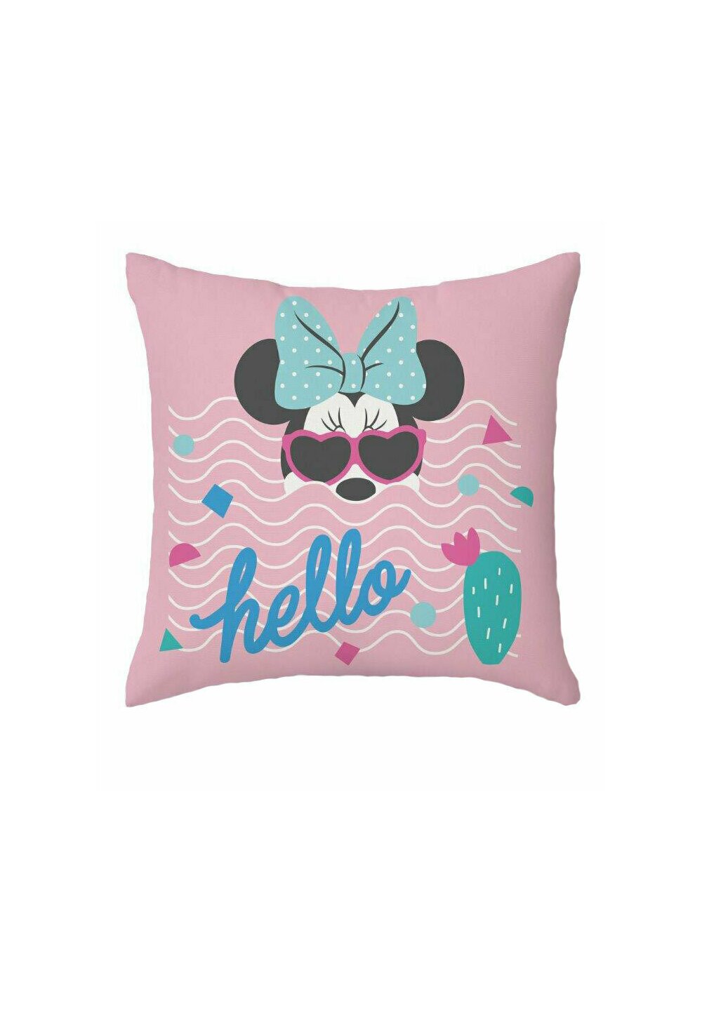 Fata perna, Minnie Mouse, Hello, roz, 40x40 cm