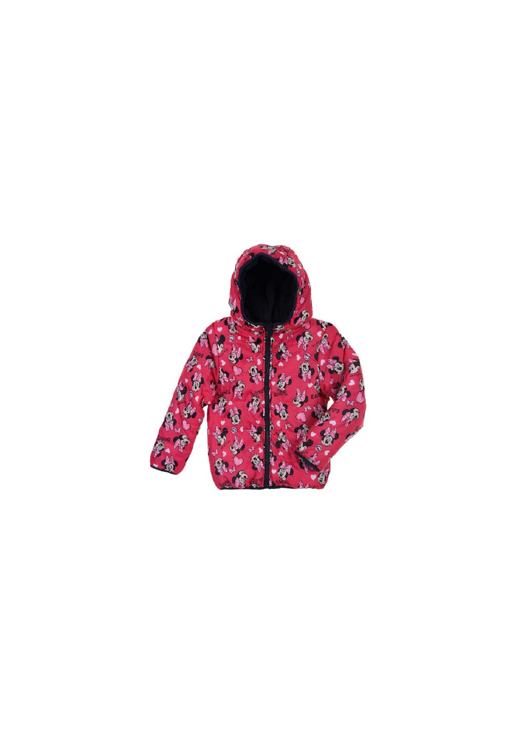 Geaca Minnie Mouse, reversibila, Love roz