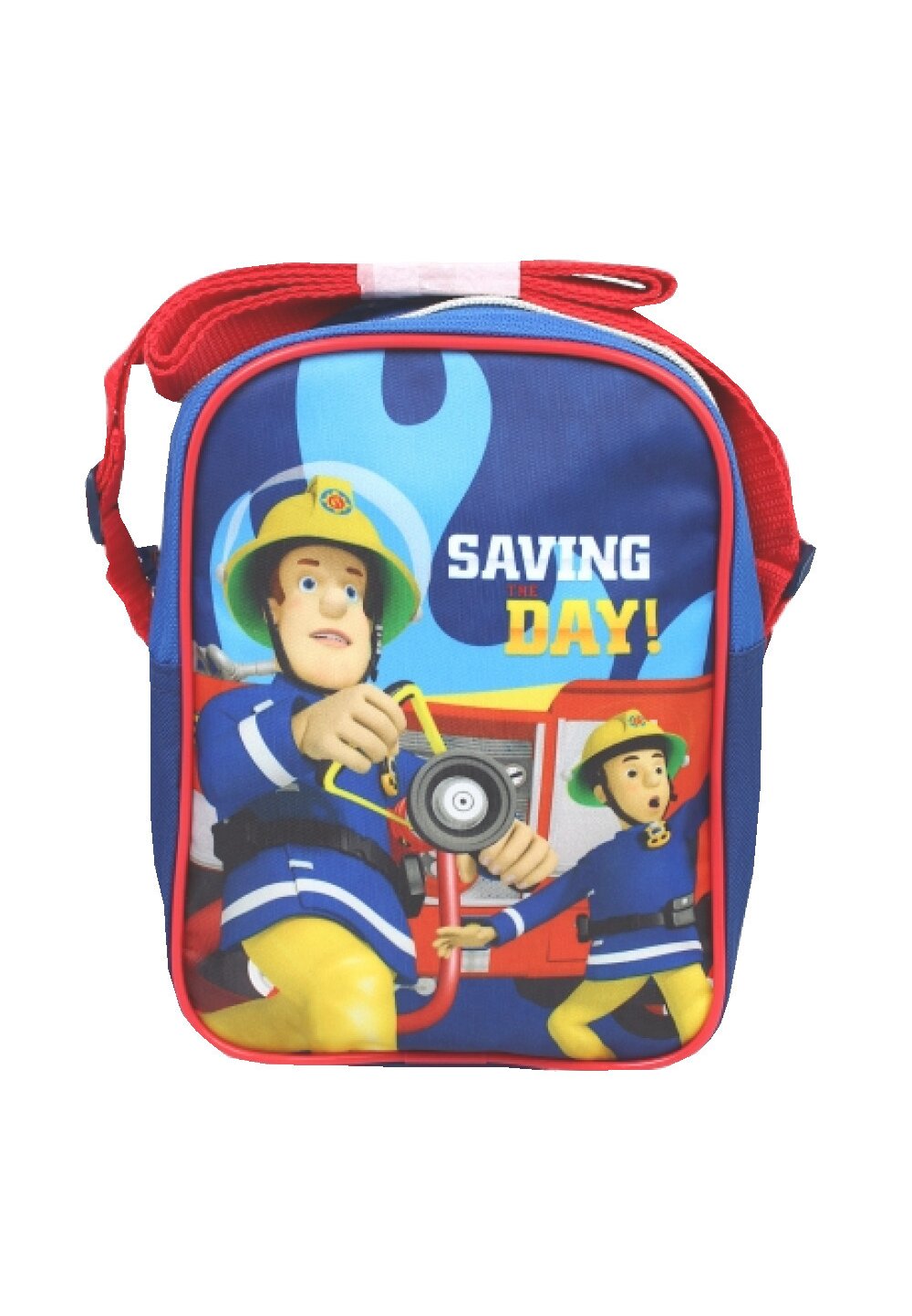 Geanta de umar din poliester, Saving the day, albastra, 22 x 8 x 16 cm