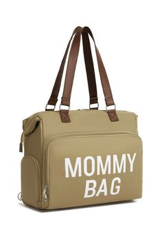Geanta Mommy bag, poliester, crem, 40 x 20 x 35 cm
