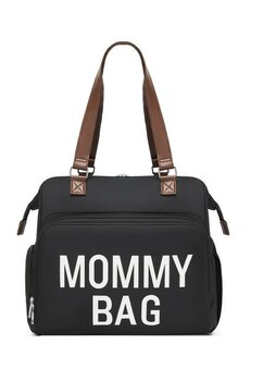 Geanta Mommy bag, poliester, negru, 40 x 20 x 35 cm