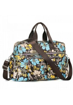 Geanta pentru mamici, Natalia cu flori, poliester, multicolor, 40 x 11,5 x 28 cm