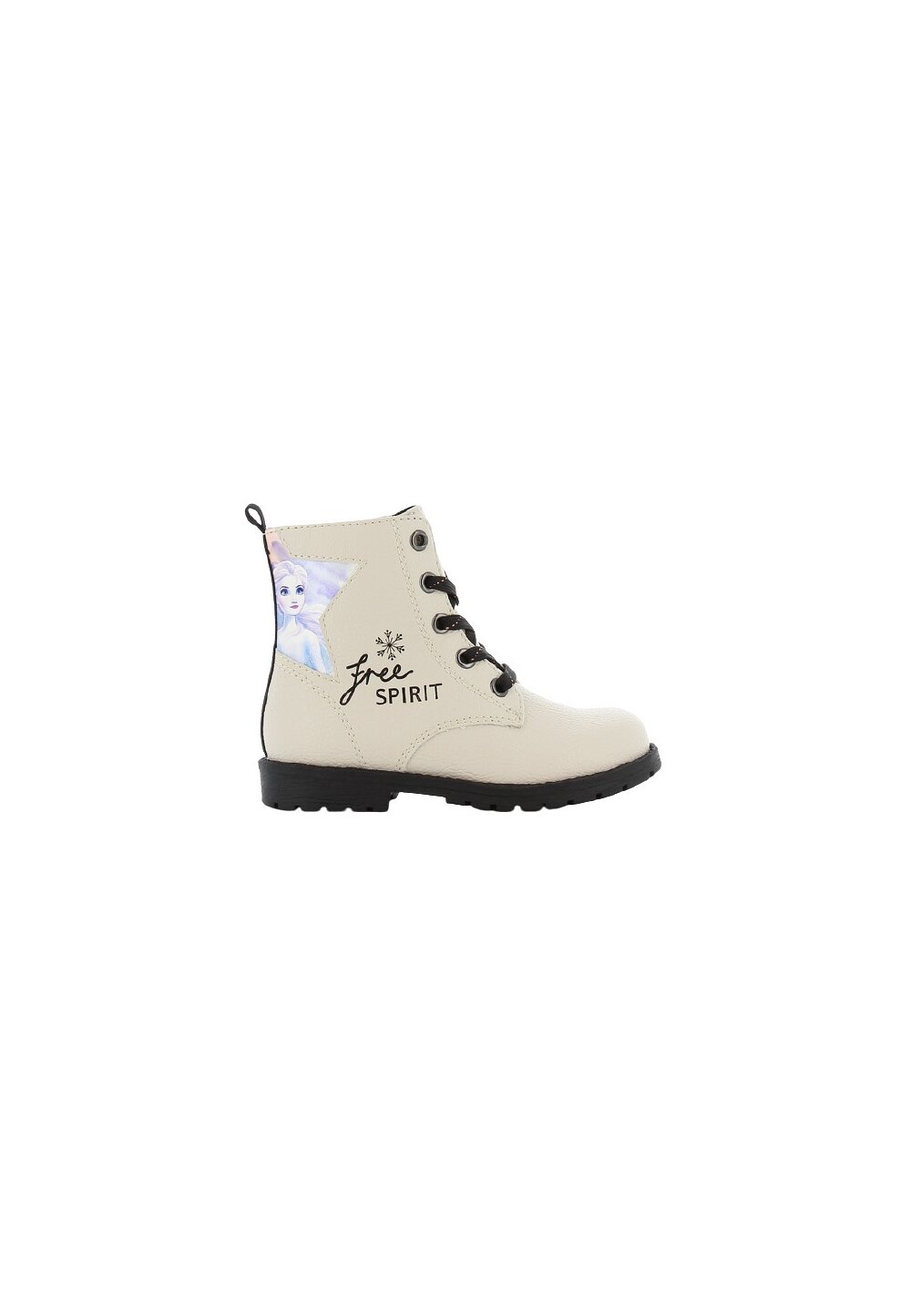 Ghete din piele ecologica, cu fermoar, Free Spirit, crem