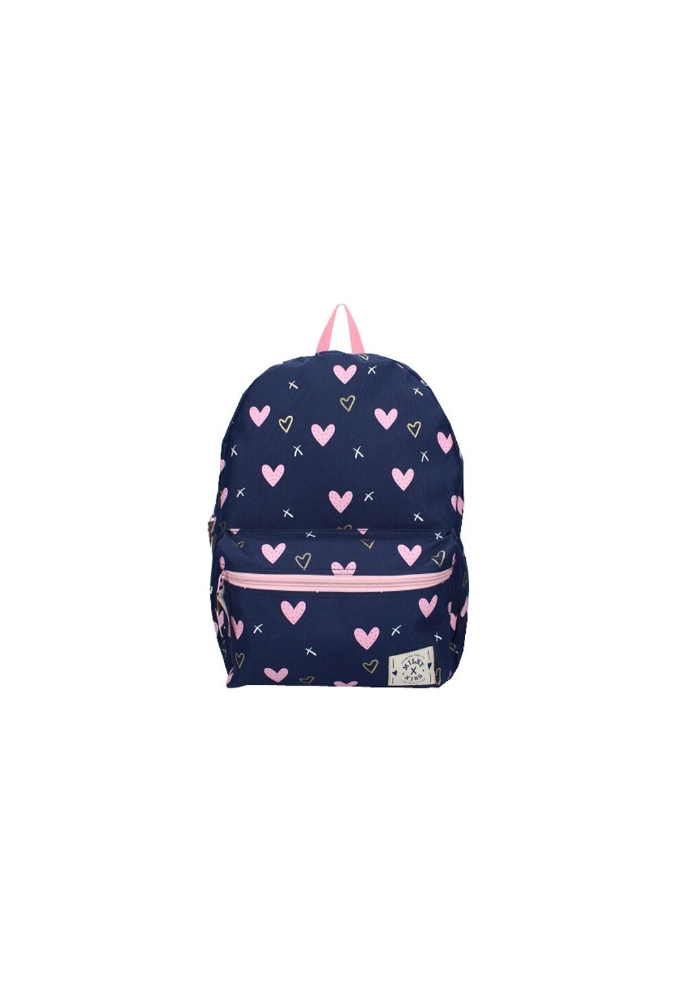 Ghiozdan, bluemarin cu inimioare roz, 39 x 29 x 12 cm