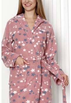 Halat cu gluga, Paula cu stelute, plus, roz