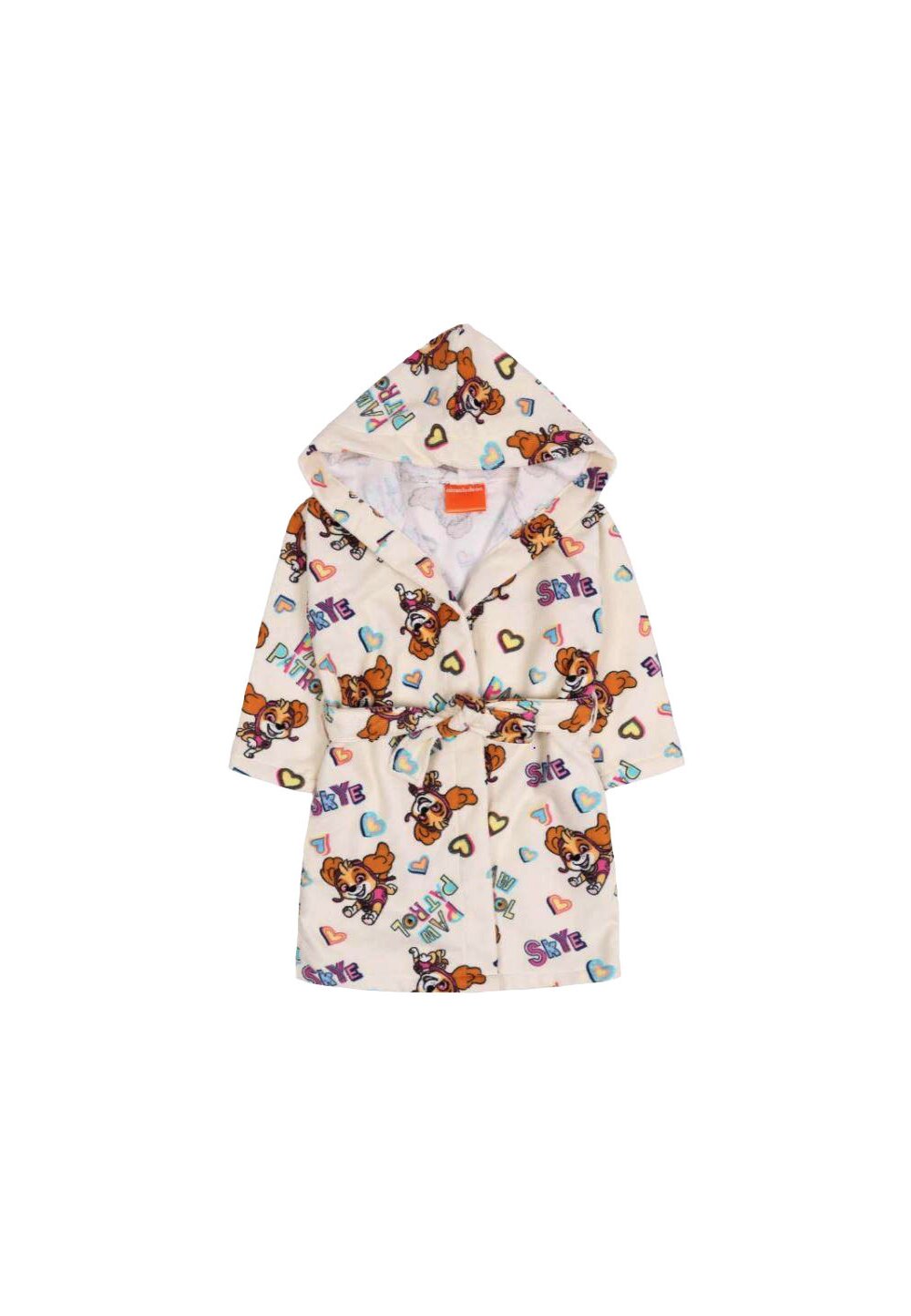 Halat de baie, crem cu figurine multicolore, Paw