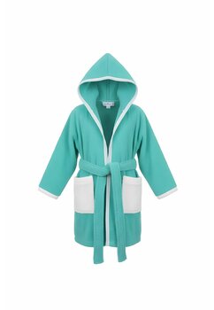 Halat de baie din bumbac, Prichindel, verde cu alb