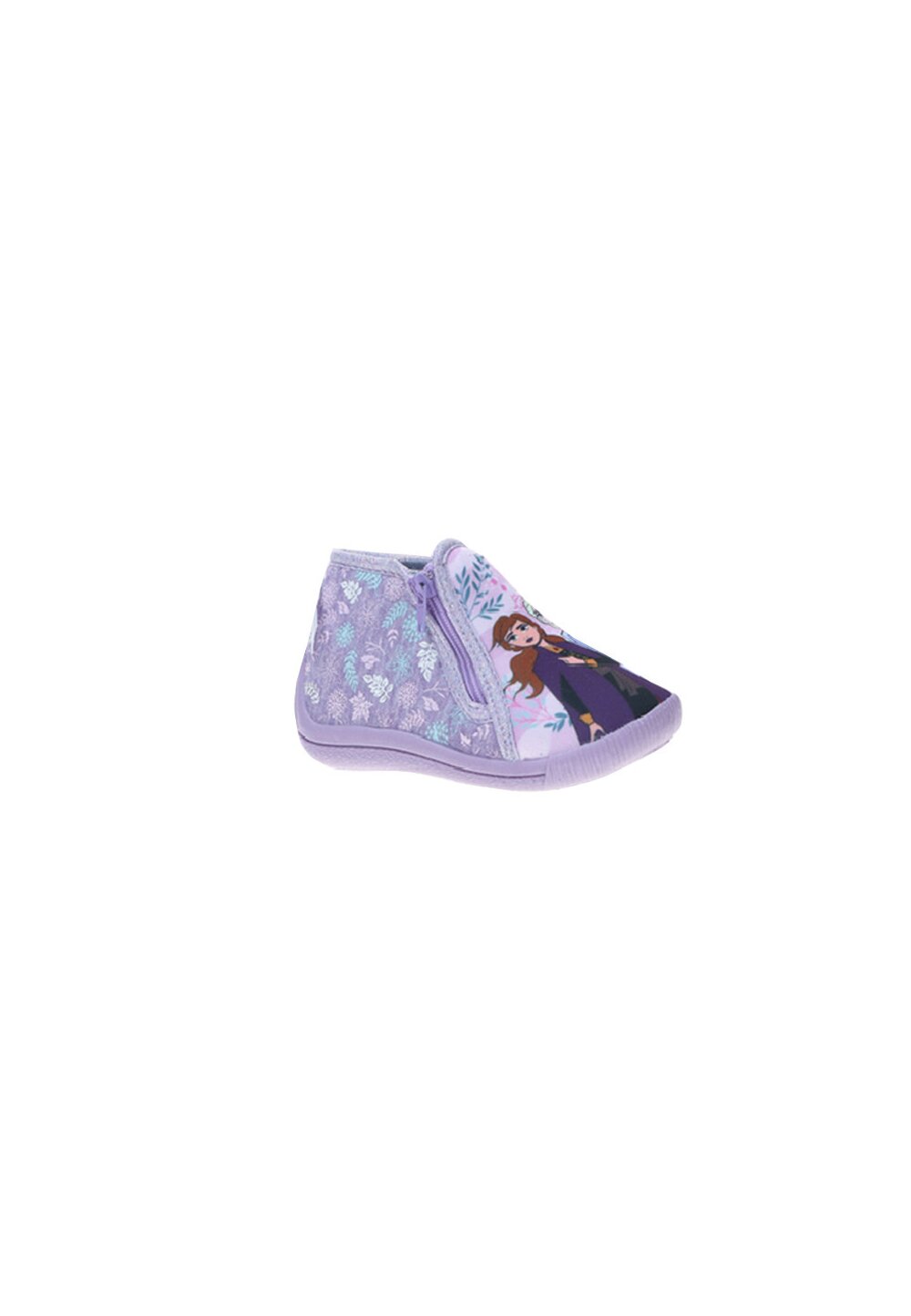 Incaltaminte interior, material textil, cu fermoar, Frozen, mov