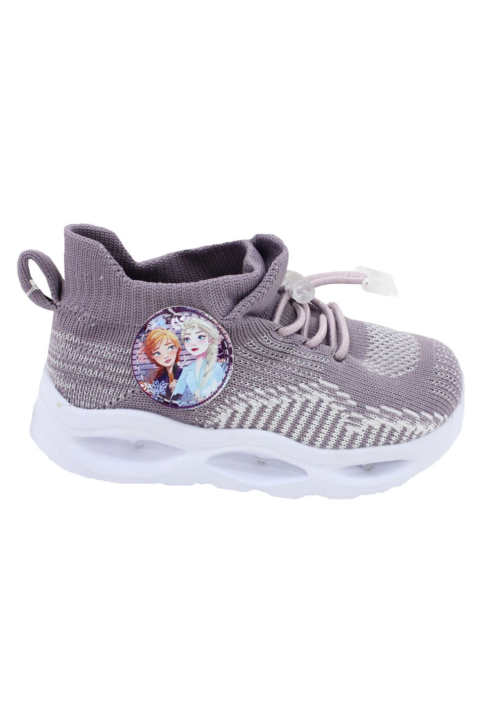 Incaltaminte sport cu beculet, din material textil, cu siret, Frozen, mov