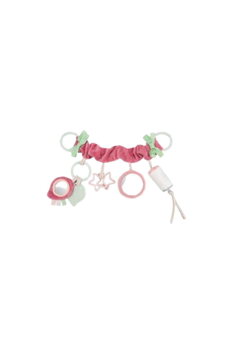 Jucarie pentru carucior spirala, Pastel Friends, roz cu verde