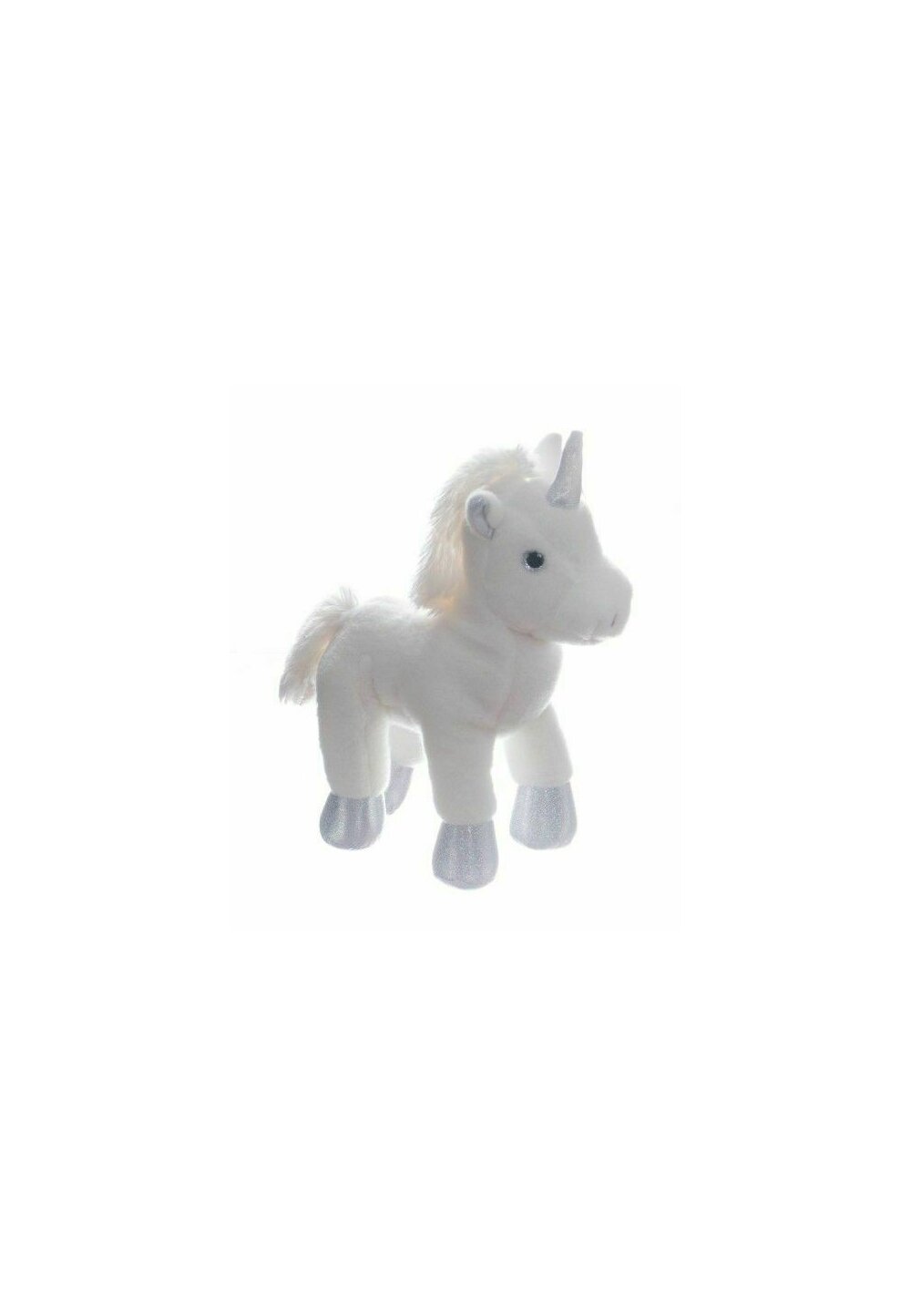 Jucarie plus, Unicorn, alb cu argintiu