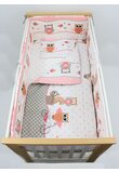 Lenjerie patut, 5 piese, Bufinite roz, 120x60 cm