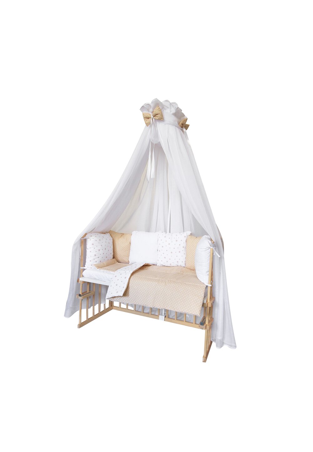 Lenjerie 11 piese, piccolo, crem cu buline, 95x45cm