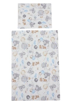 Lenjerie 2 piese, bumbac, Koala cu balon, multicolor, 120x60 cm