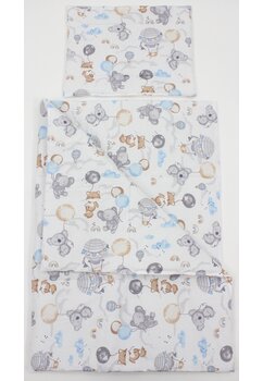 Lenjerie 2 piese, bumbac, Koala cu balon, multicolor, 120x60 cm