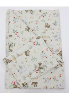 Lenjerie 2 piese, bumbac, Little fox, 120x60 cm, ivory