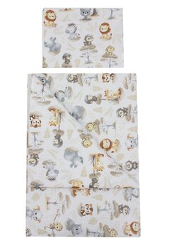 Lenjerie 2 piese, bumbac, Monkey, multicolor, 120x60 cm