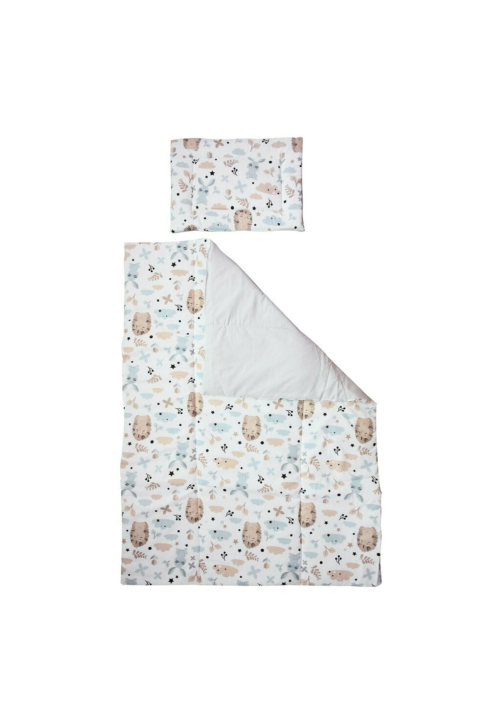 Lenjerie 2 piese, Prichindel, arici si iepuras,120x60cm