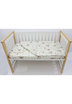 Lenjerie 3 piese, bumbac, Little fox, 120x60 cm, ivory