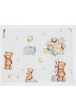 Lenjerie 3 piese, bumbac, Urs cu baloane, alb, 120x60 cm