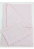 Lenjerie 3 piese, muselina bumbac, roz deschis, 120x60cm