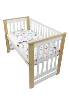 Lenjerie 3 piese, Prichindel, bumbac, girafa, 120x60 cm