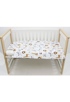 Lenjerie 3 piese, Prichindel, bumbac, girafa, 120x60 cm