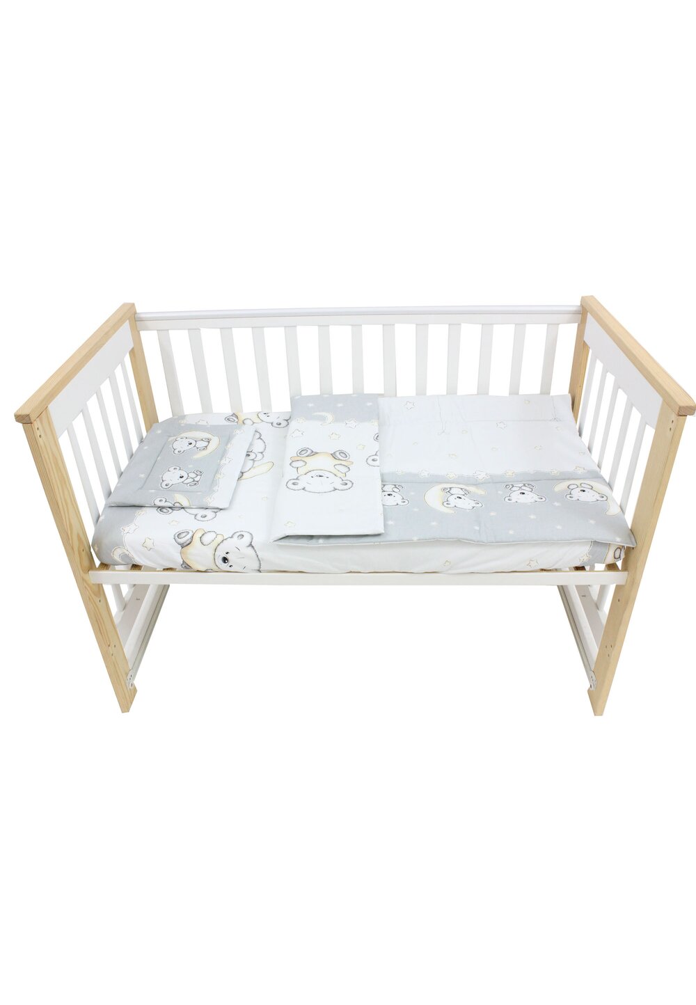 Lenjerie 3 piese, Prichindel, Ursulet sir gri,120x60cm