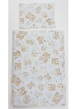 Lenjerie 4 piese, bumbac, Caprioara Bambi si prietenii, 120x60 cm, alb