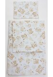 Lenjerie 4 piese, bumbac, Caprioara Bambi si prietenii, 120x60 cm, alb