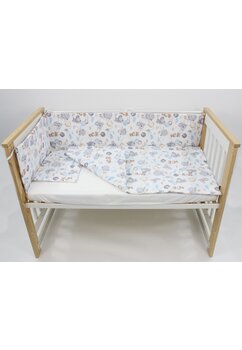 Lenjerie 4 piese, bumbac, Koala cu balon, multicolor, 120x60 cm