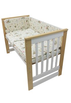 Lenjerie 4 piese, bumbac, Little fox, 120x60 cm, ivory