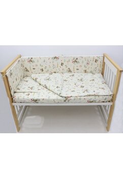 Lenjerie 4 piese, bumbac, Little fox, 120x60 cm, ivory