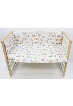 Lenjerie 4 piese, bumbac, Monkey, multicolor, 120x60 cm