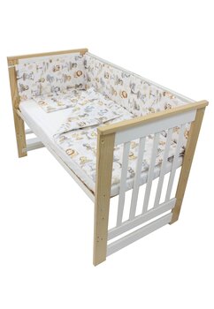 Lenjerie 4 piese, bumbac, Monkey, multicolor, 120x60 cm