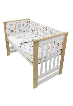 Lenjerie 4 piese, Prichindel, bumbac, girafa, 120x60 cm