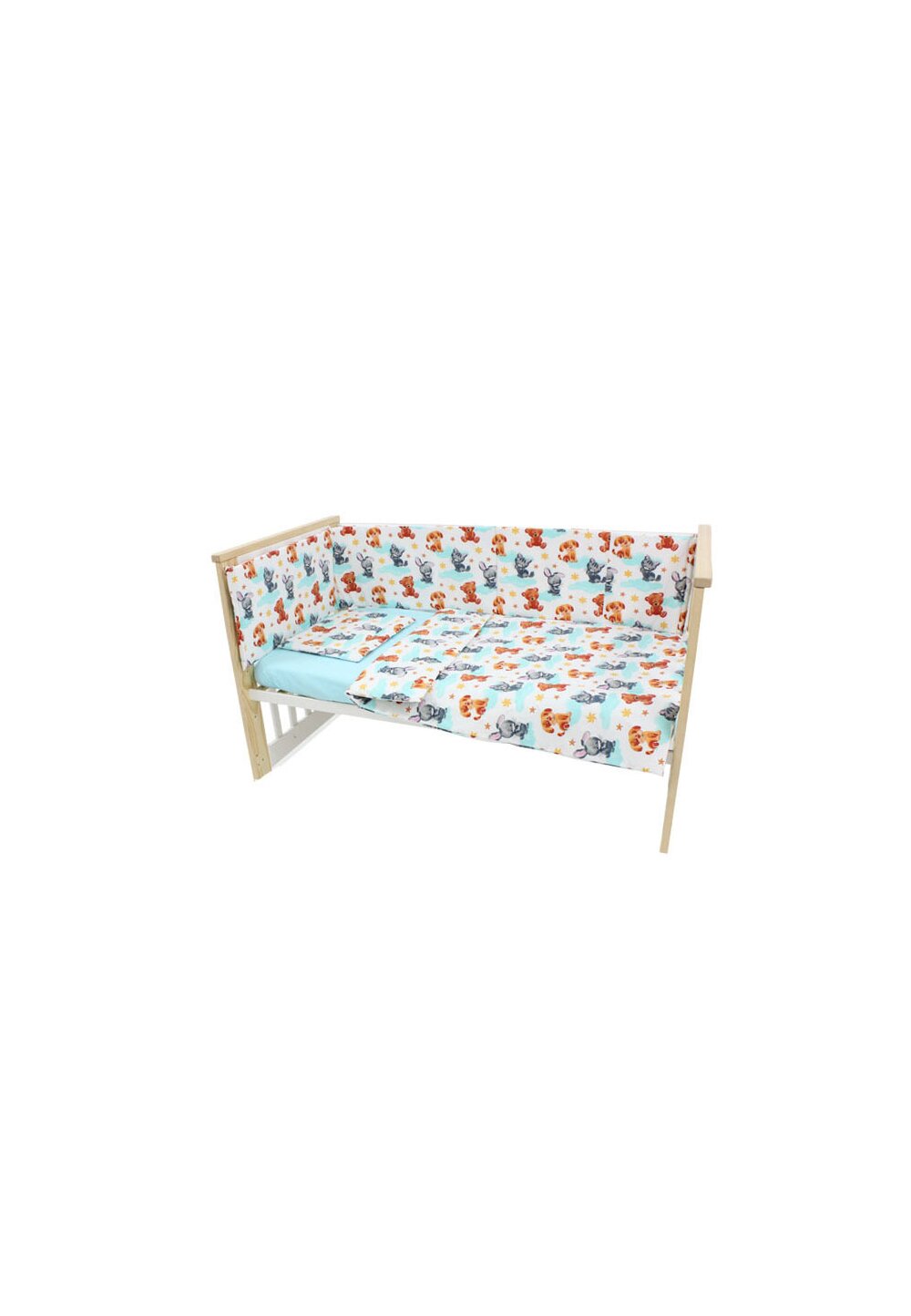 Lenjerie 4 piese, Prichindel, catelus si pisicuta,120x60cm
